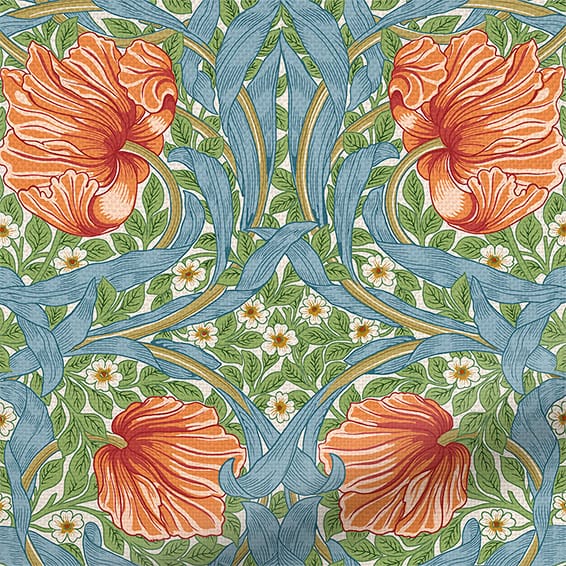 ColorizedPLA William Morris Pimpernel Clementine  Curtains 5904