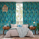 Colorized Acacia Tree Teal Curtains 6032