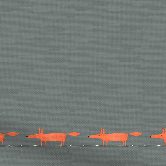 ColorizedPLA Mr Fox Border Charcoal Curtains 6035