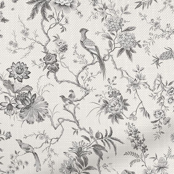 ColorizedPLA Bird Toile Charcoal Curtains 6131