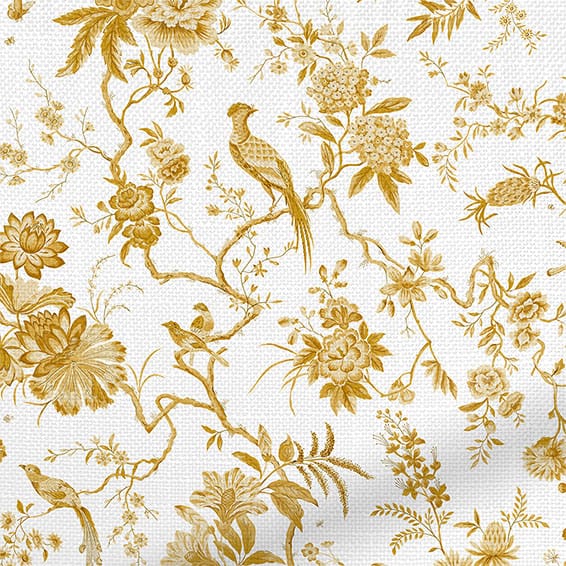 ColorizedPLA Bird Toile Gold Curtains 6133