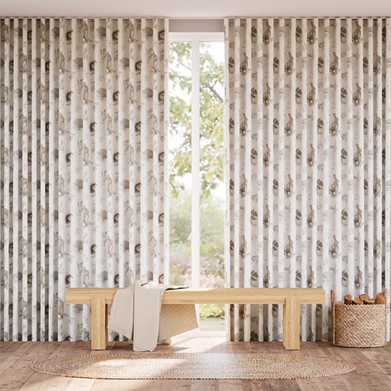 Colorized Country Fauna Ivory Curtains 6135