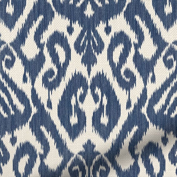 ColorizedPLA Ikat Damask Ink Blue Curtains 6139