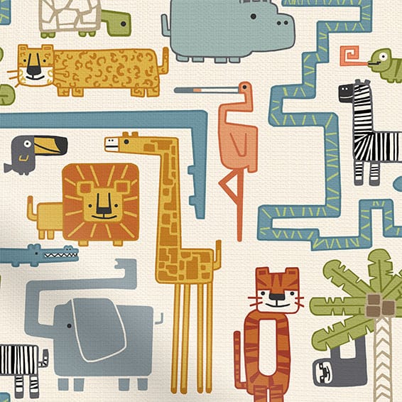 ColorizedPLA Jungle Jiggle Denim Multi Curtains 6206