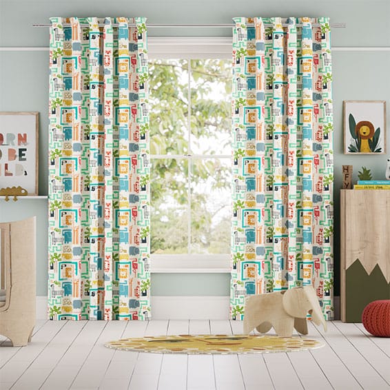 Colorized Jungle Jiggle Funky Brights Curtains 6207