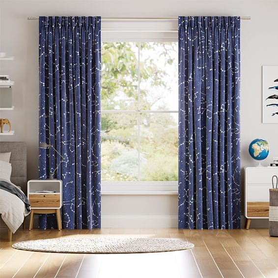 Colorized Galaxy Sky Denim  Curtains 6221