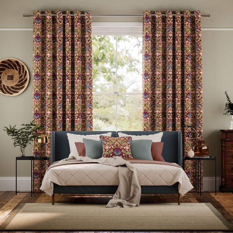 Colorized William Morris Hyacinth Russet Curtains 6257