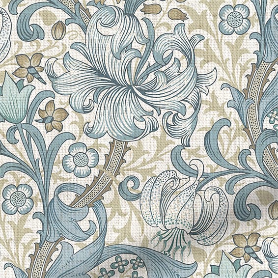 ColorizedPLA William Morris Golden Lily Powder Blue Curtains 6267