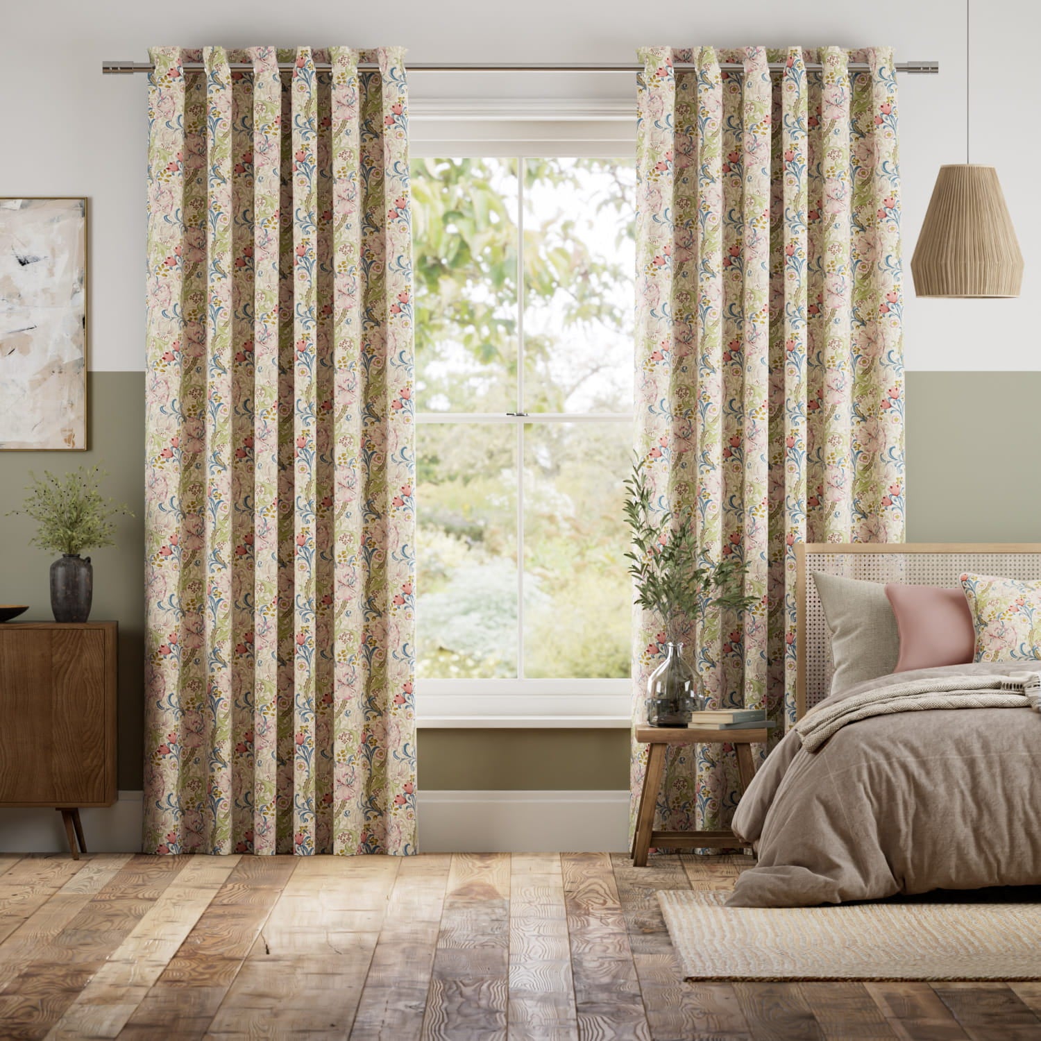 Colorized William Morris Golden Lily Eden Curtains 6263