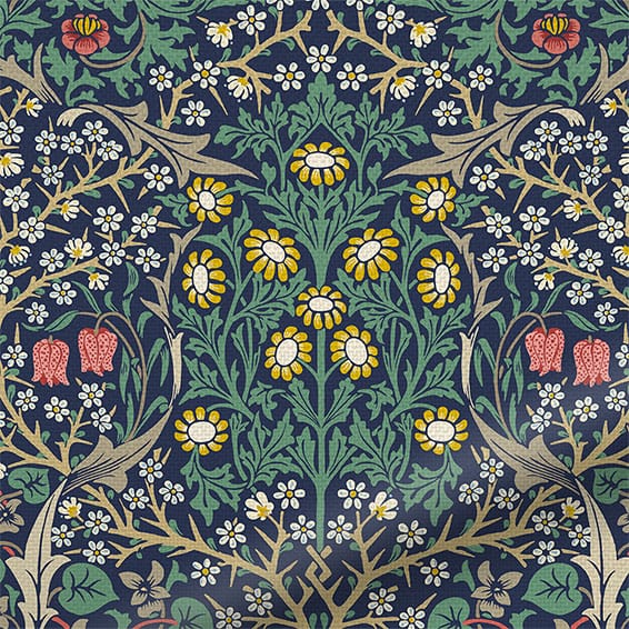 ColorizedPLA William Morris Blackthorn Indigo Curtains 6278