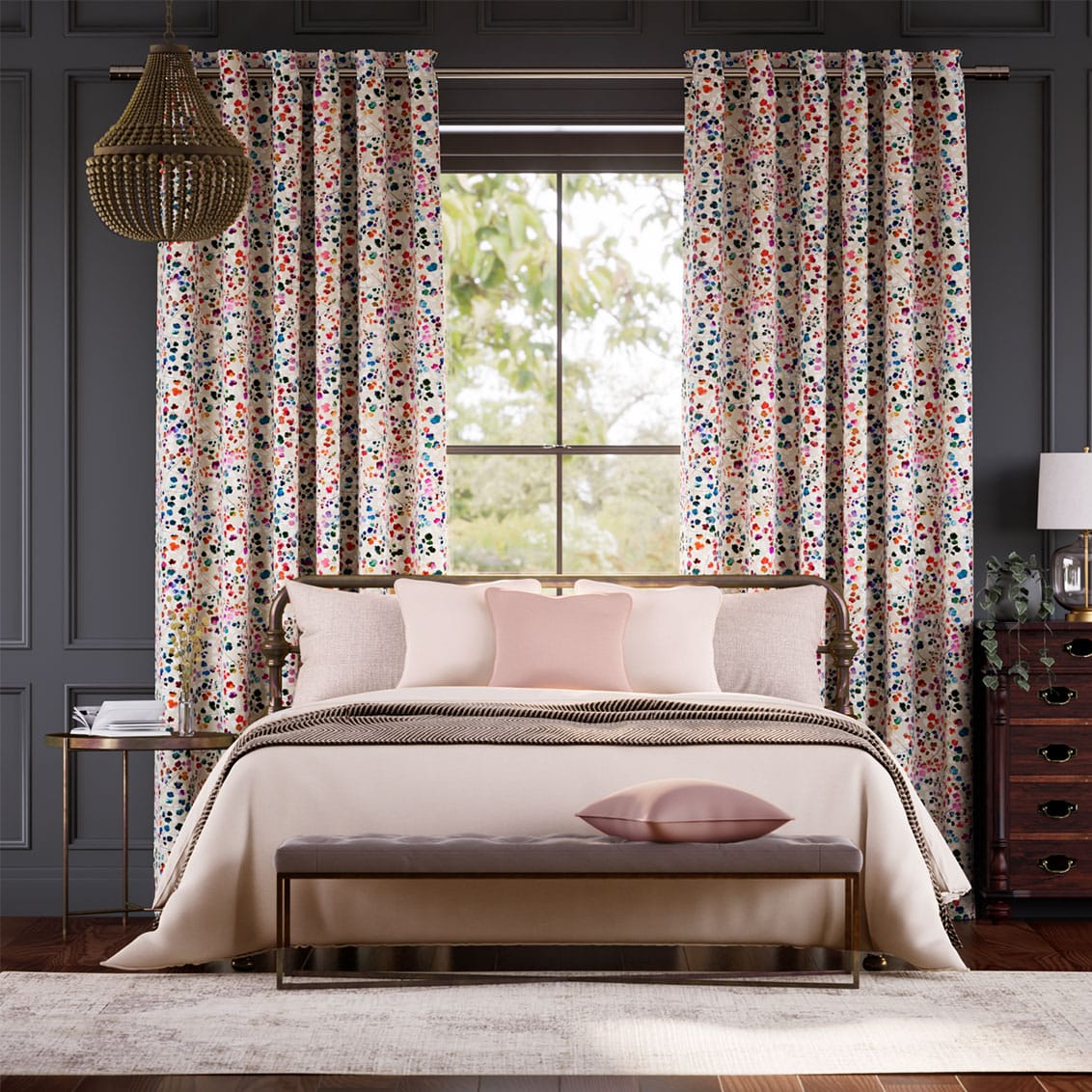 Colorized Rue Watercolour Rainbow Curtains 6325