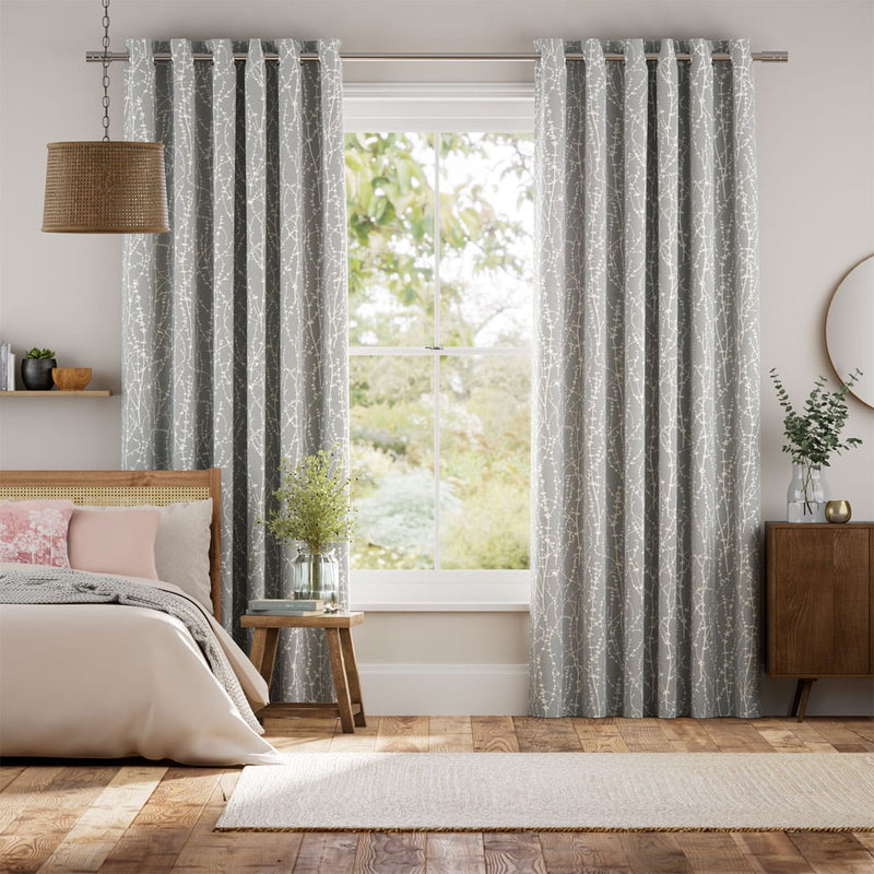 Colorized Dockleaf Dove Grey Curtains 6329