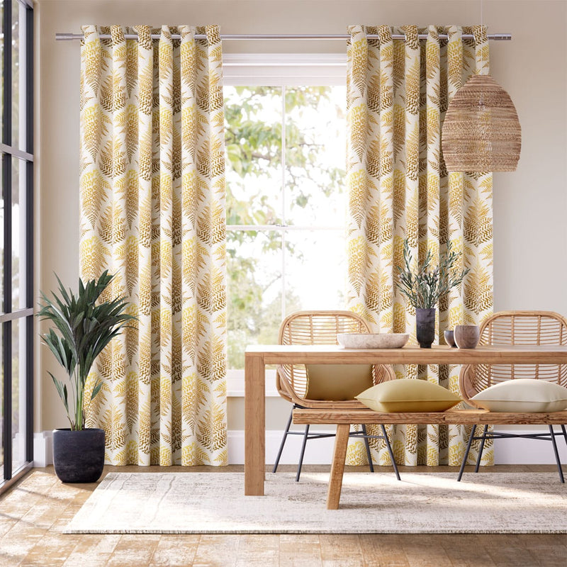 Colorized Filix Mustard Curtains 6333