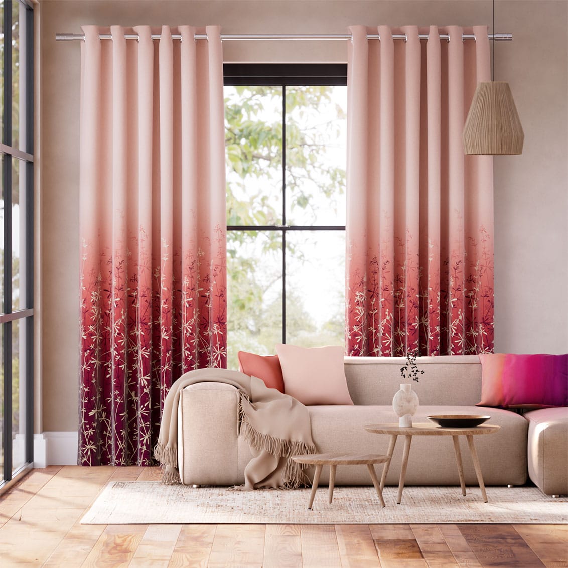 Colorized Goosegrass Berry Curtains 6335