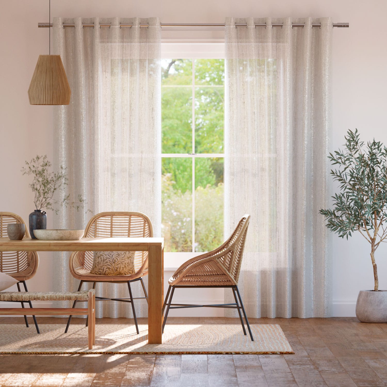 Colorized Aurelie Voile Shell Curtains 6343