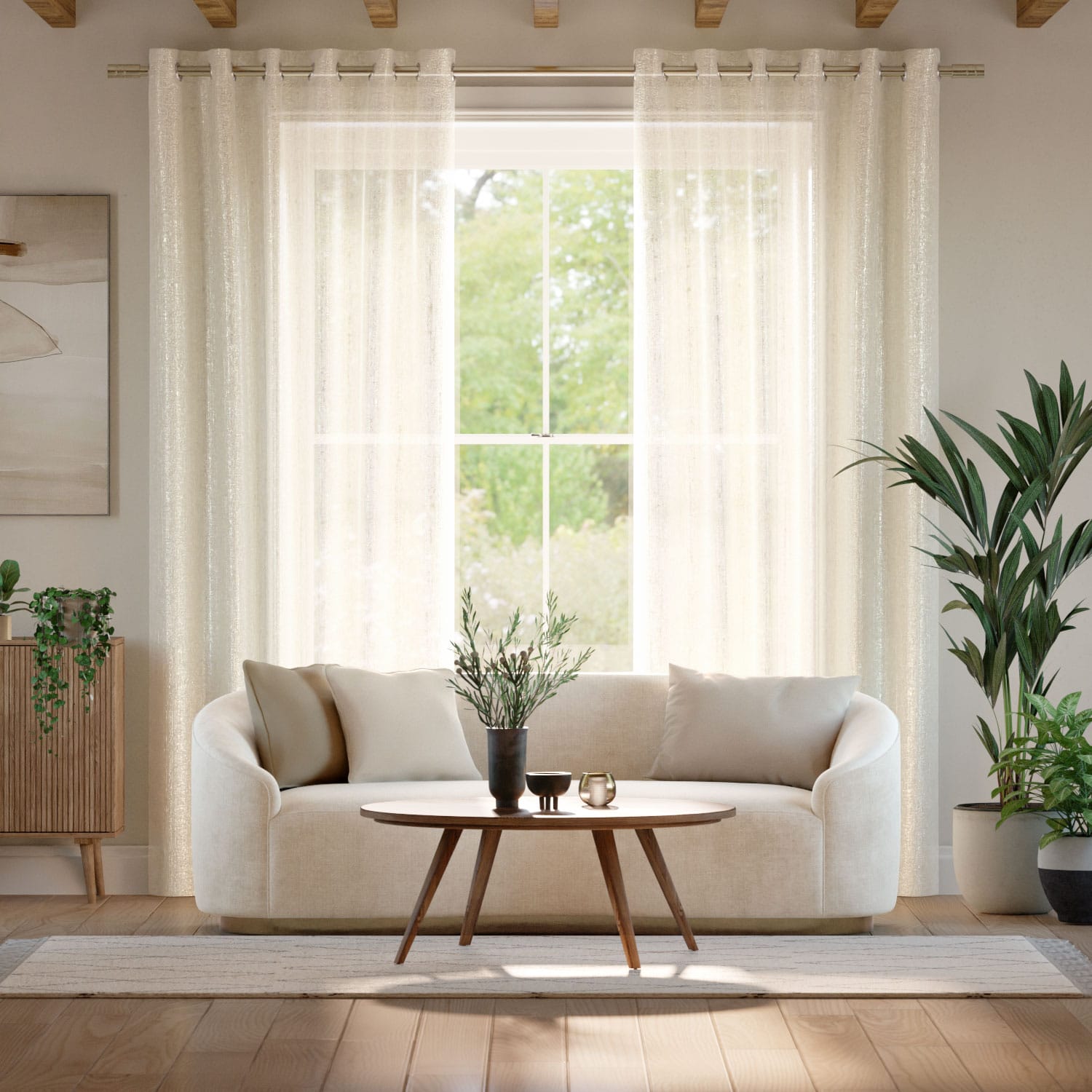 Colorized Aurelie Voile Pearl Curtains 6341