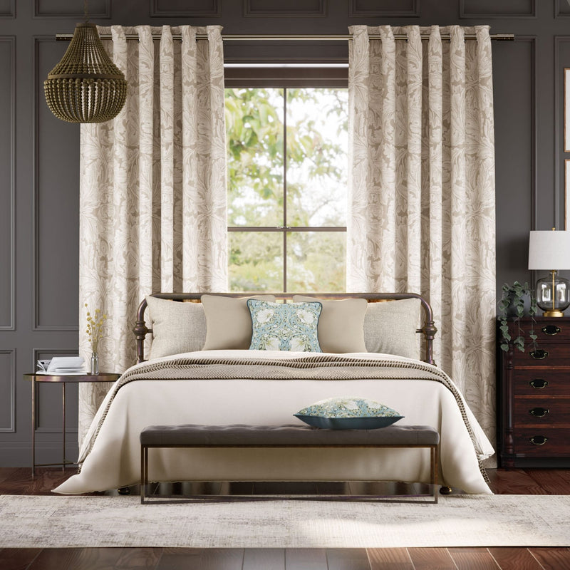 Colorized William Morris Acanthus Jacquard Soft Gold Curtains 6389