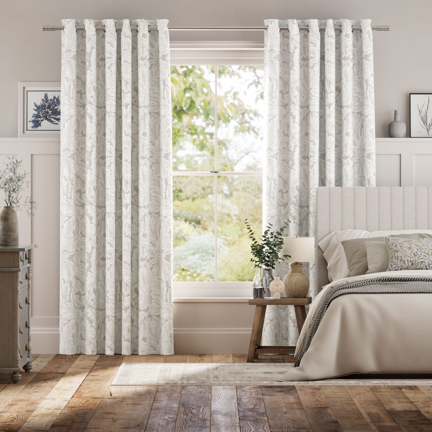 Colorized William Morris Acanthus Jacquard Oyster Curtains 6388