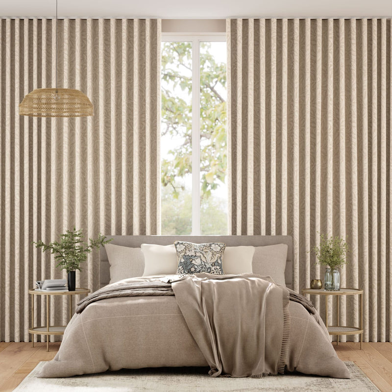 Colorized William Morris Willow Bough Jacquard Soft Gold Curtains 6398