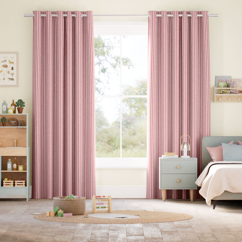 Colorized Chester Stripe Berry Curtains 6511
