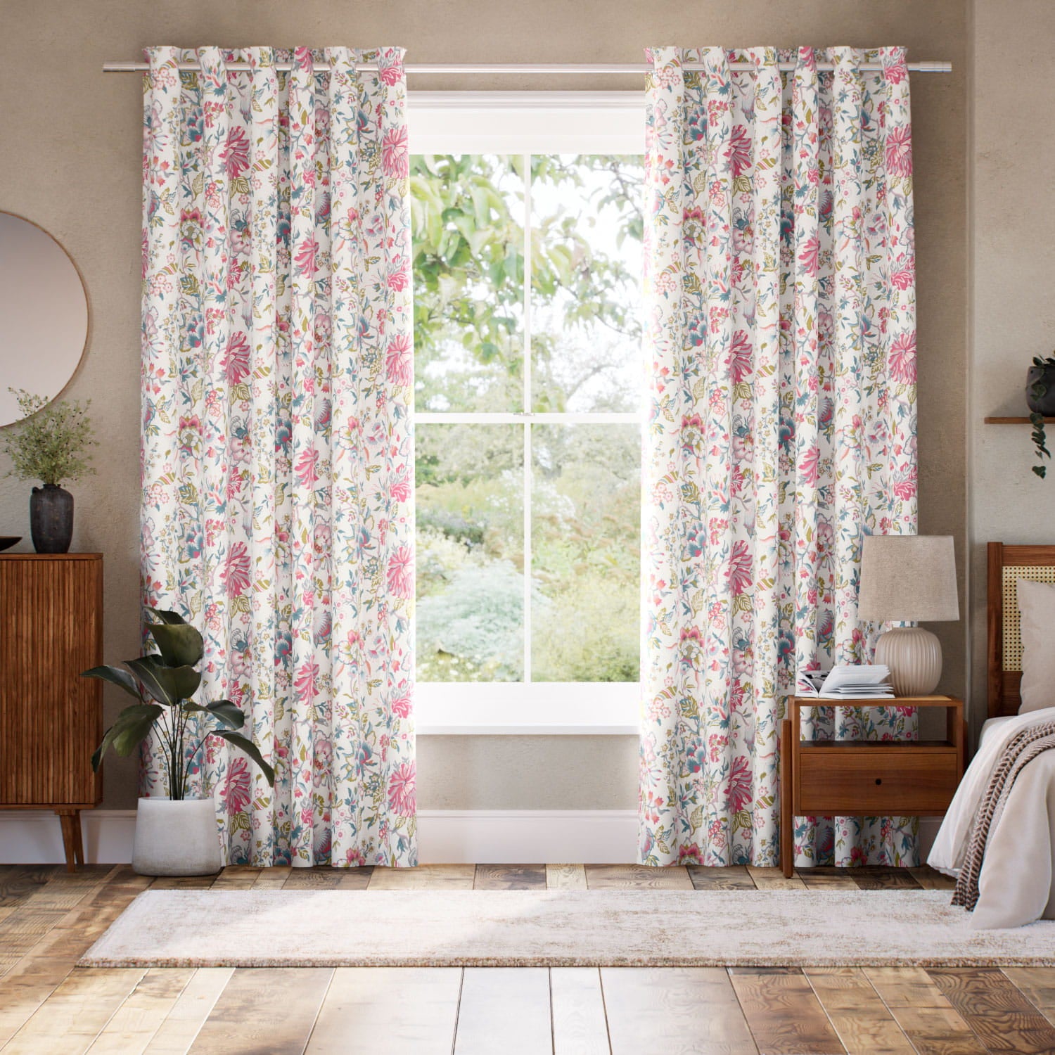 Colorized Christelle Carmine Rose Curtains 6588