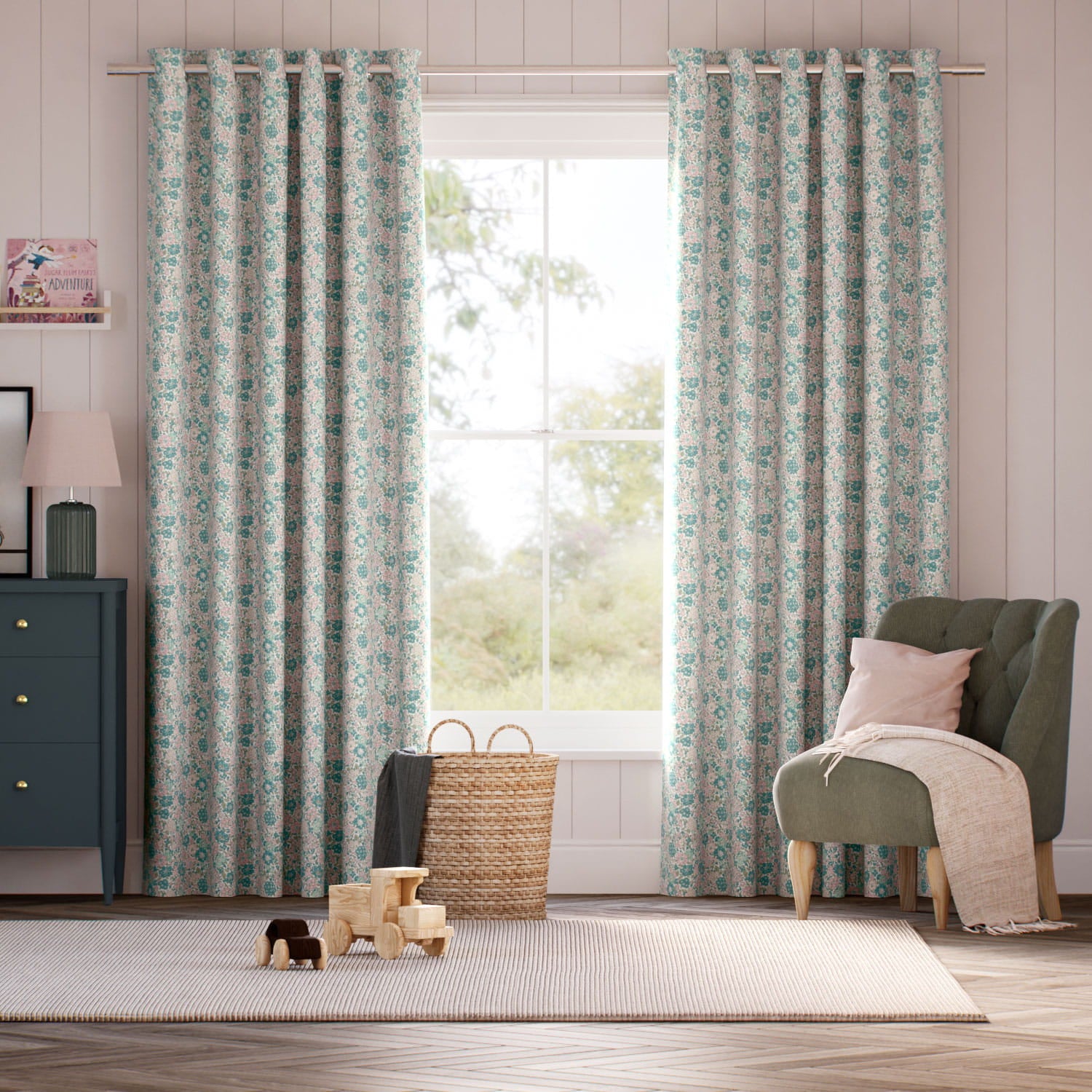 Colorized Glen Lyon Basil Curtains 6602