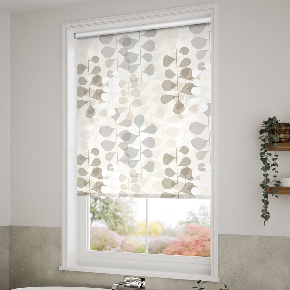 ColorizedZoom Choices Blooming Meadow Linen Neutral Roller Blind 7962