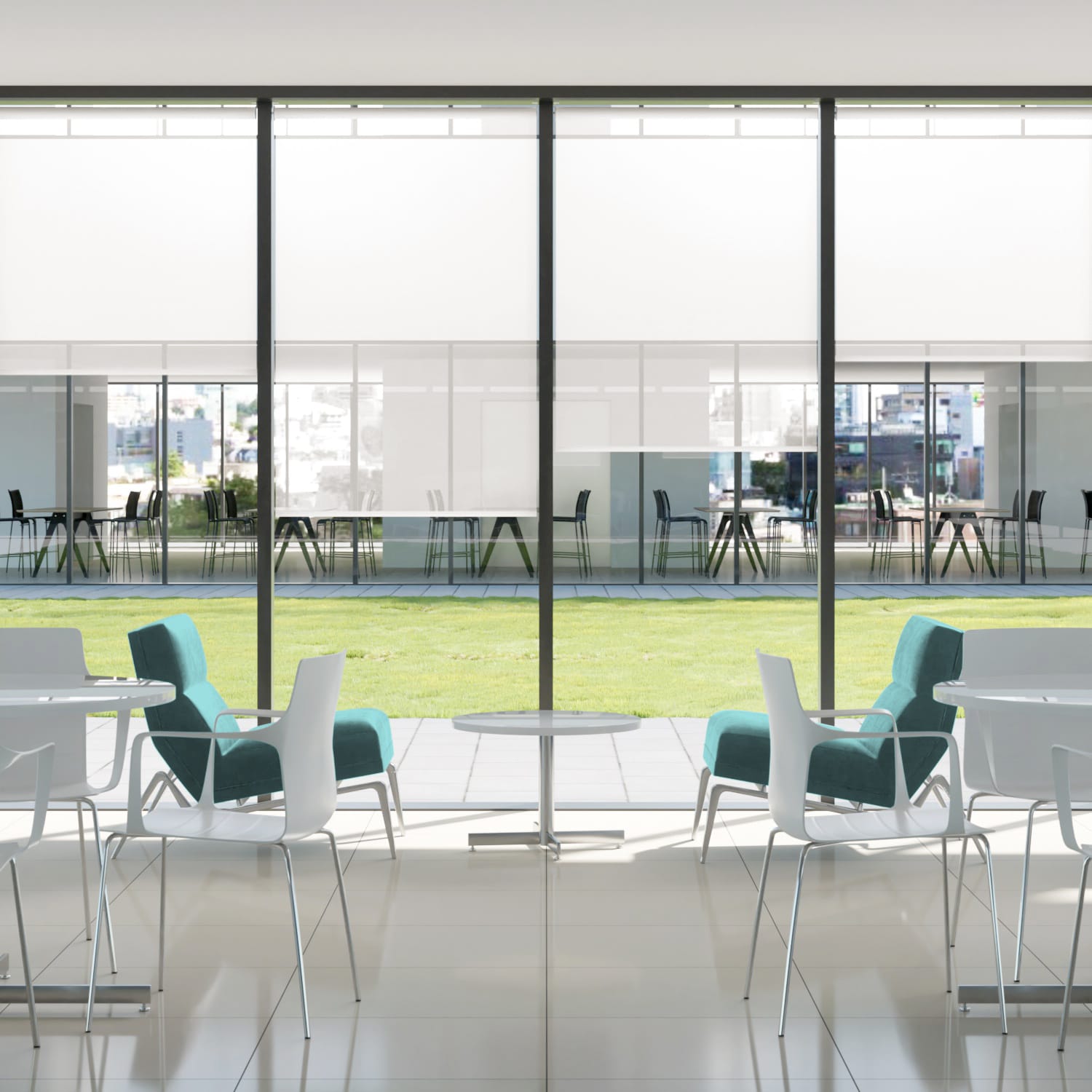 Colorized Contract Oculus Bone White Roller Blind 8026