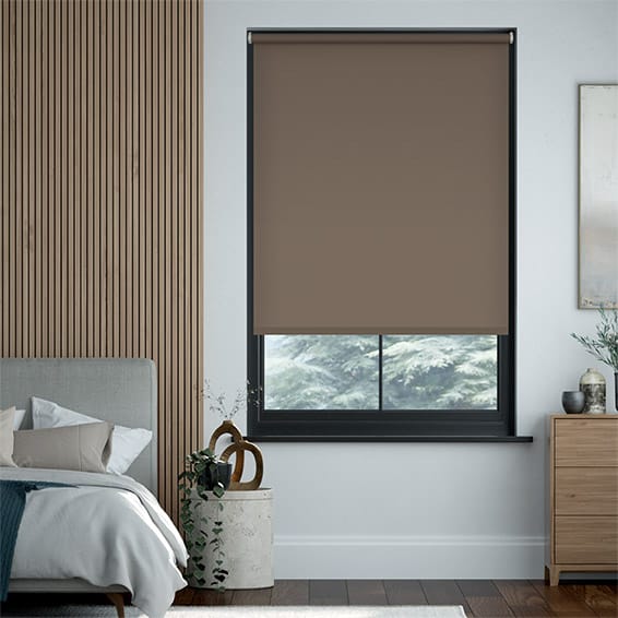 Colorized Sorrento Blackout Mocha Roller Blind 8103