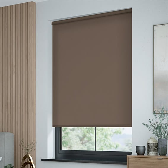 ColorizedZoom Sorrento Blackout Mocha Roller Blind 8103