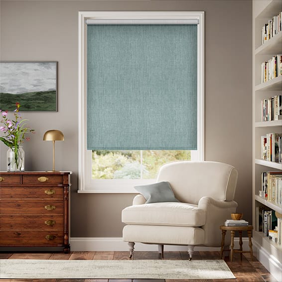 Colorized Thermal Luxe Dimout Teal Roller Blind 8116