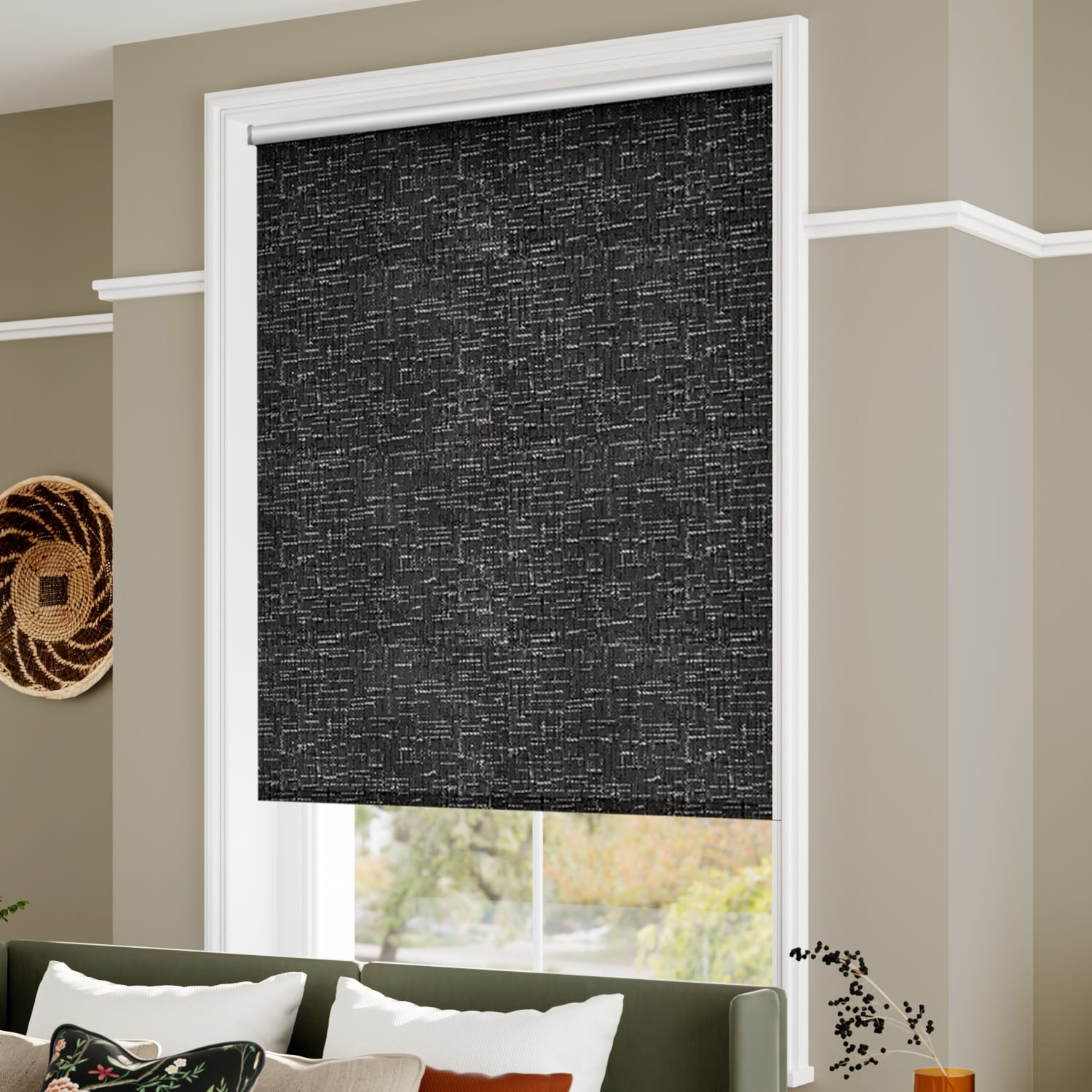 ColorizedZoom Turin Blackout Onyx Roller Blind 8134
