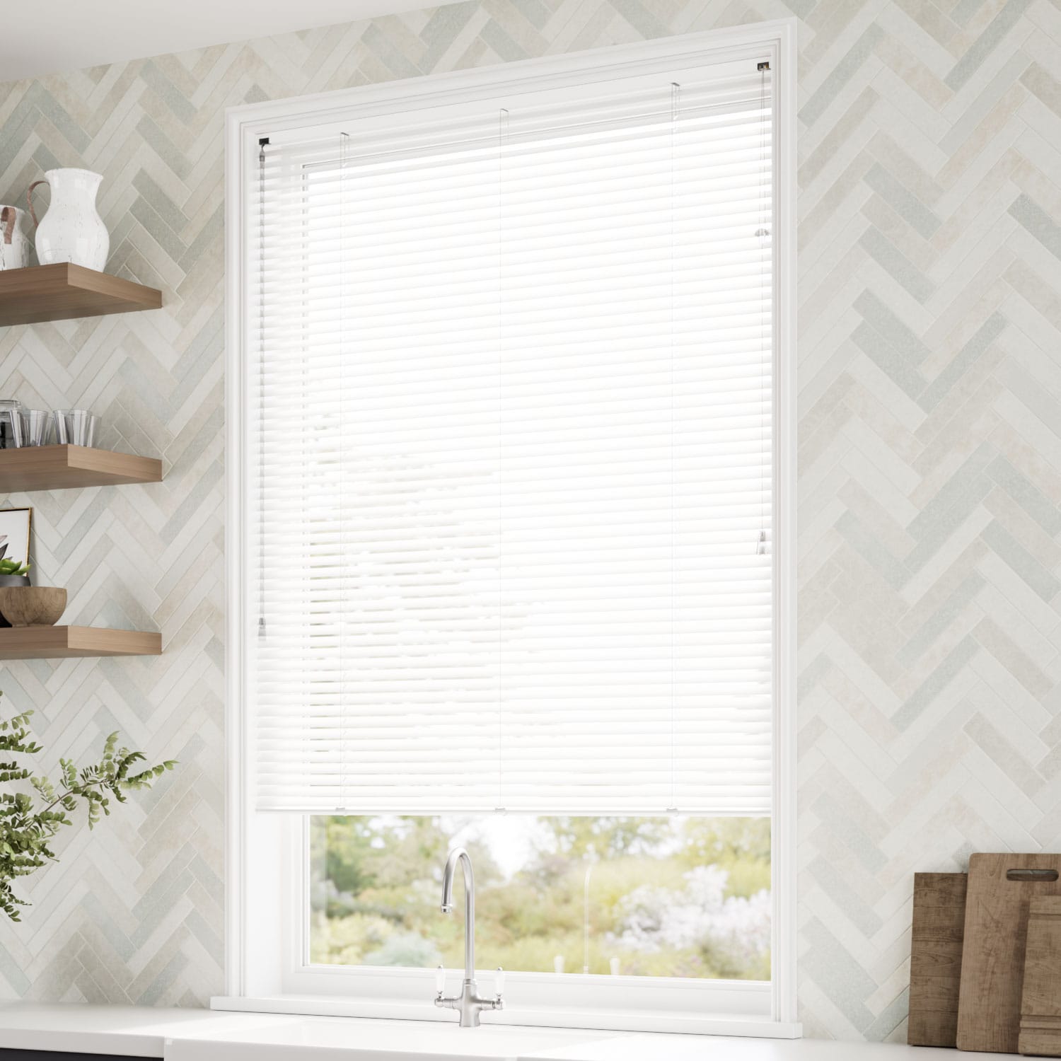 ColorizedZoom LaMode China White Venetian Blind - 25mm Slat 8168