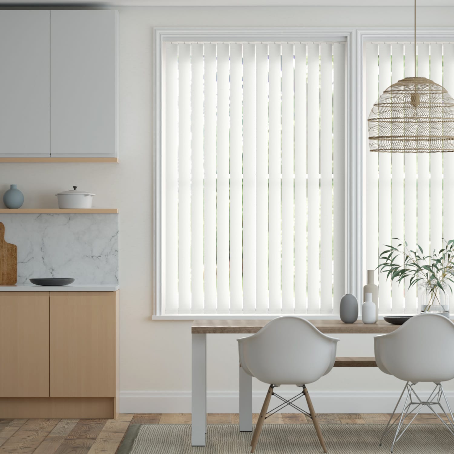 Colorized Amalfi Simply White Vertical Blind 8202