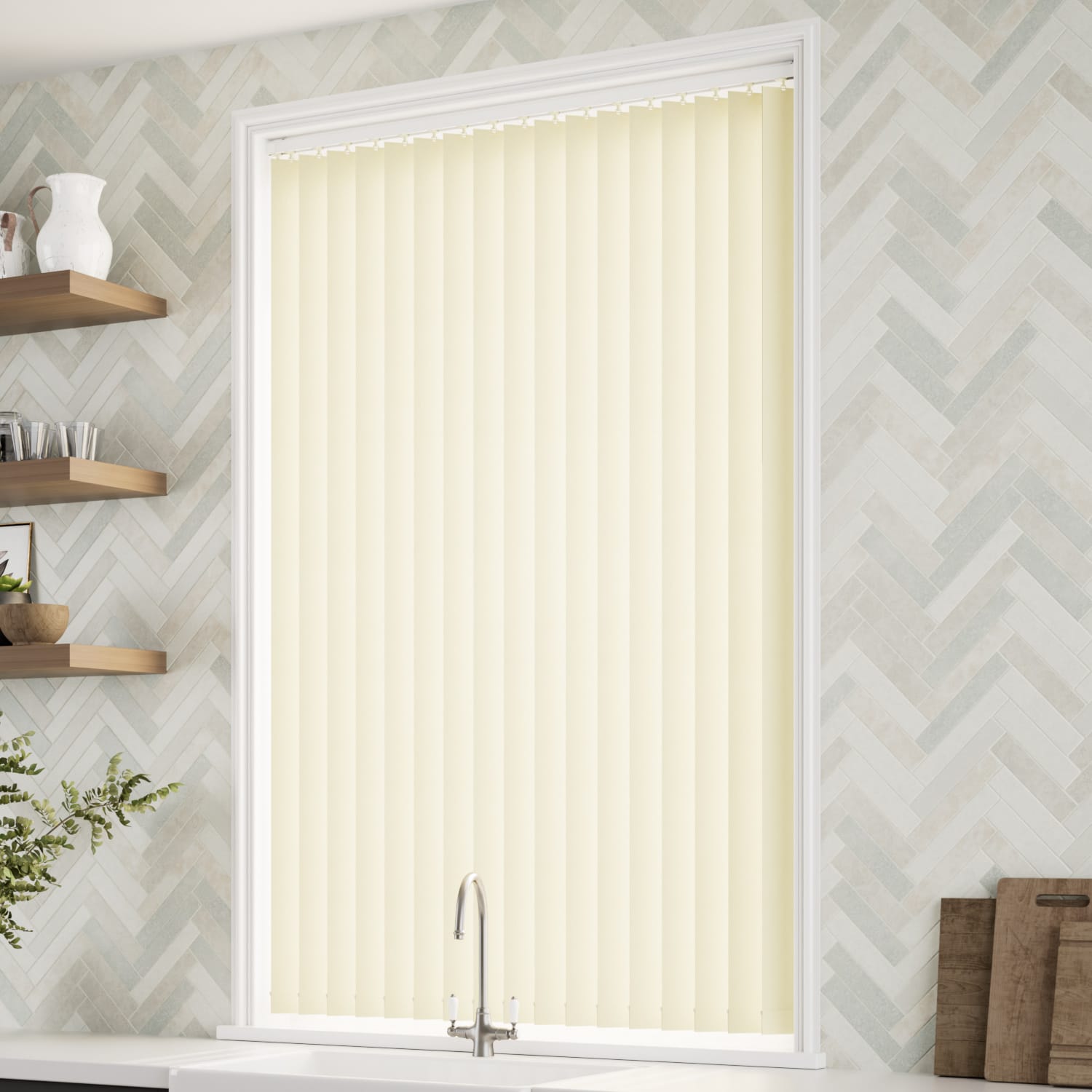 ColorizedZoom Amalfi Cream Vertical Blind 8198