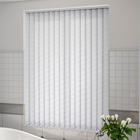 ColorizedZoom Drifting Leaf Snow White Vertical Blind 8205