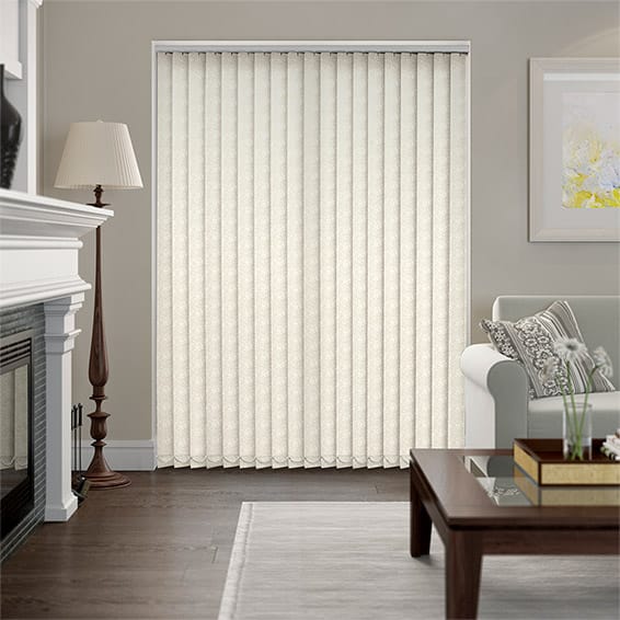 Colorized Drifting Leaf Rich Cream Vertical Blind 8204