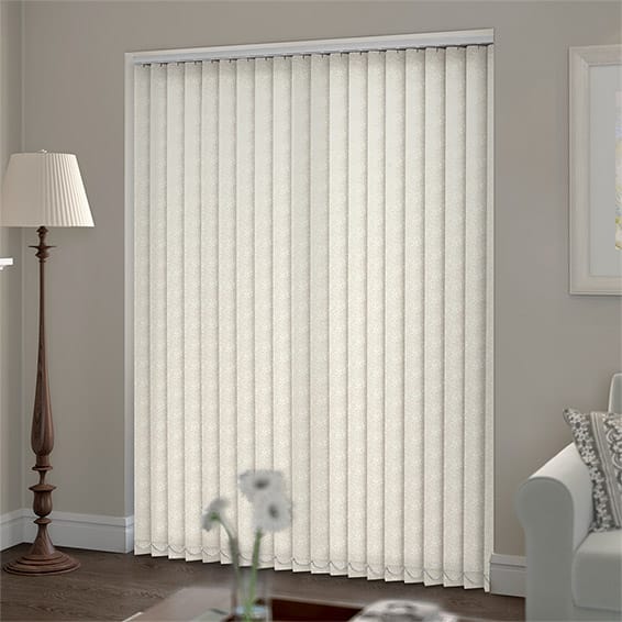 ColorizedZoom Drifting Leaf Rich Cream Vertical Blind 8204