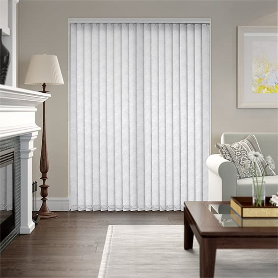 Colorized Flora Snow White Vertical Blind 8206