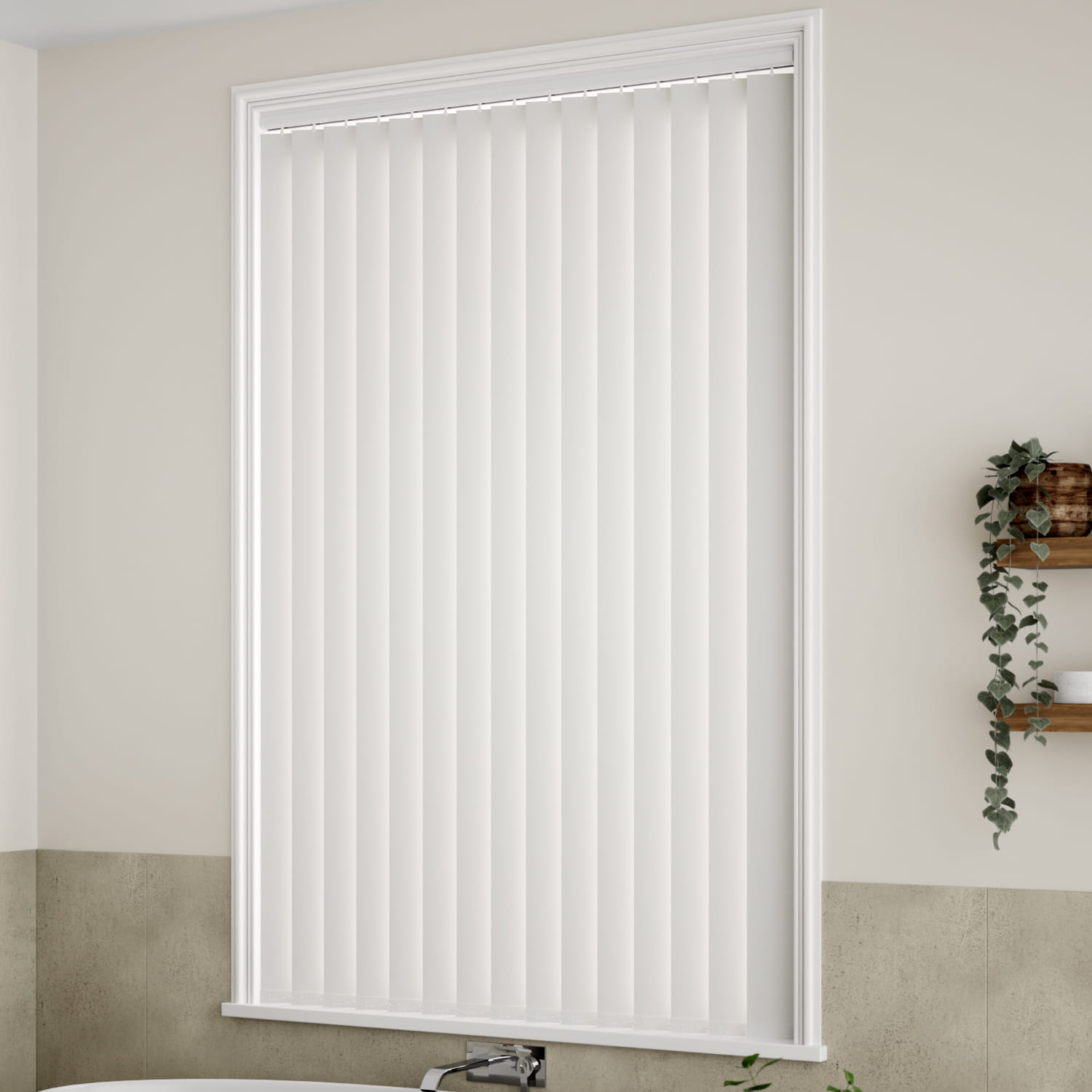 ColorizedZoom Pure White PVC Blackout Vertical Blind 8213