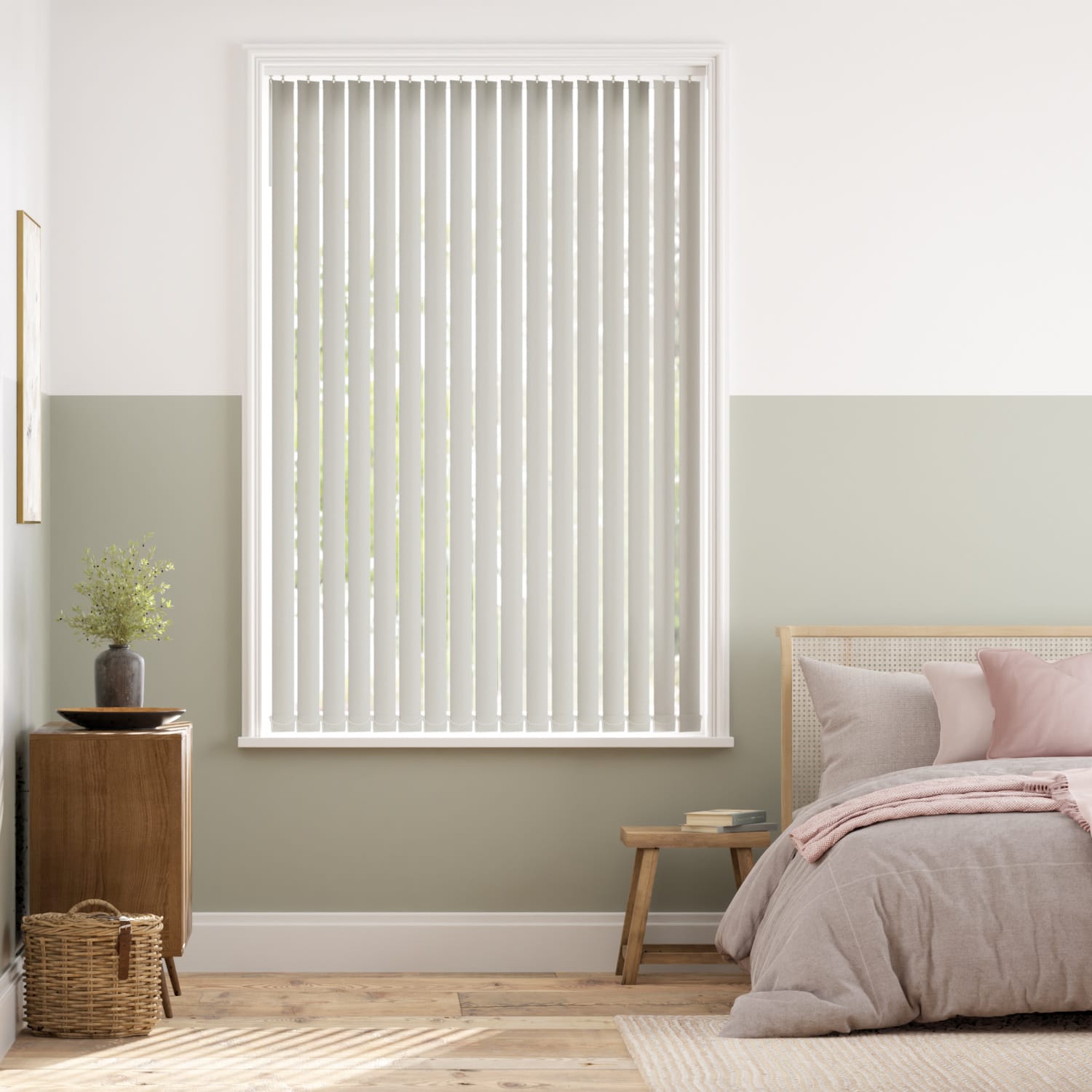 Colorized Thermatex Light Grey Vertical Blind 8217