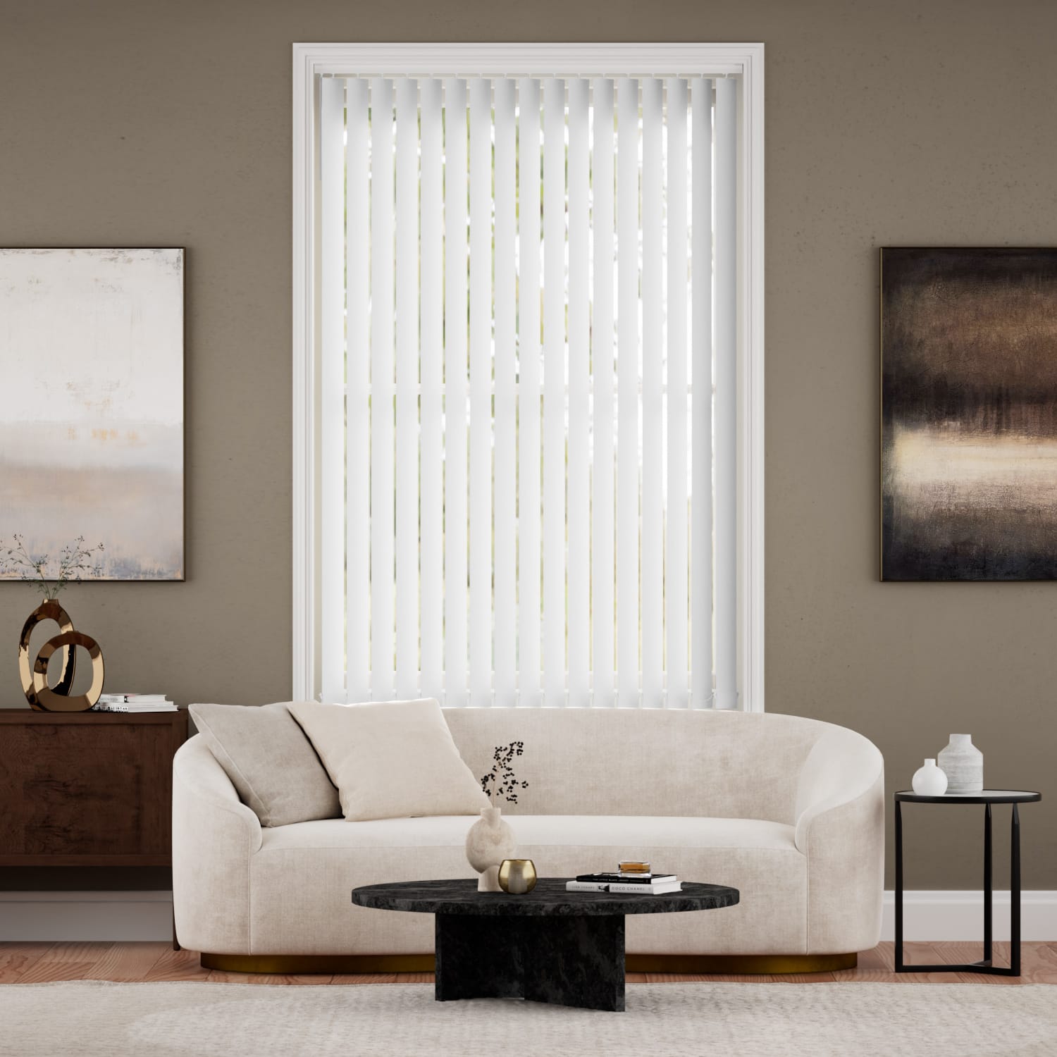 Colorized Thermatex Classic White Vertical Blind 8215