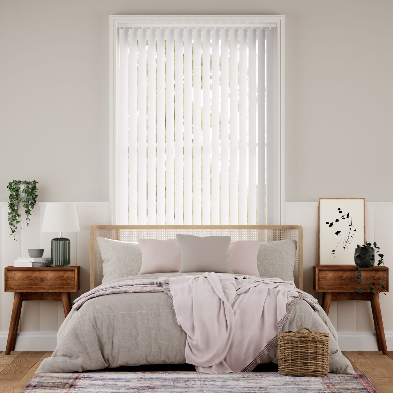 Colorized Welwyn White Vertical Blind 8225